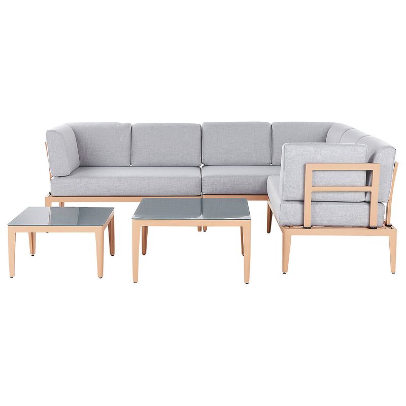 Foto van Beliani rima iii - loungeset-grijs-aluminium, polyester