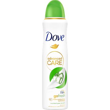 Foto van Dove advanced care go fresh antitranspirant deodorant spray cucumber & green tea 3 x 150ml bij jumbo