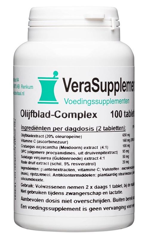 Foto van Verasupplements olijfblad complex tabletten