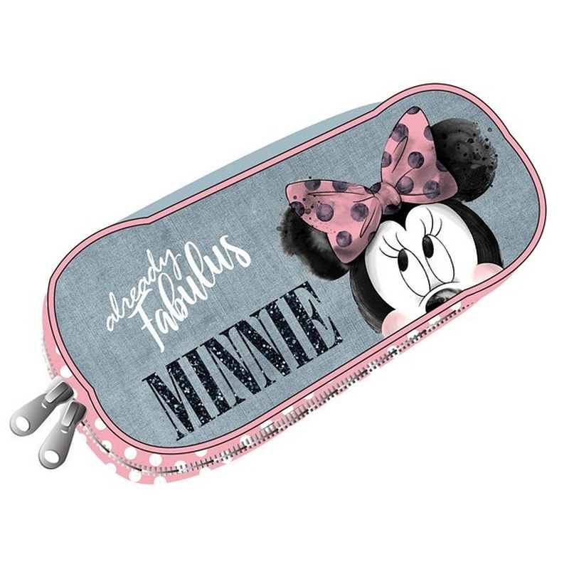 Foto van Disney etui minnie mouse junior 10,5 x 23,5 cm polyester grijs