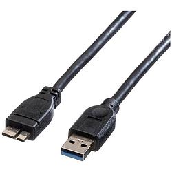 Foto van Roline usb-kabel usb 3.2 gen1 (usb 3.0 / usb 3.1 gen1) usb-a stekker, usb-micro-a stekker 2.00 m zwart afgeschermd 11.02.8874