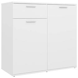 Foto van Vidaxl dressoir 80x36x75 cm spaanplaat wit