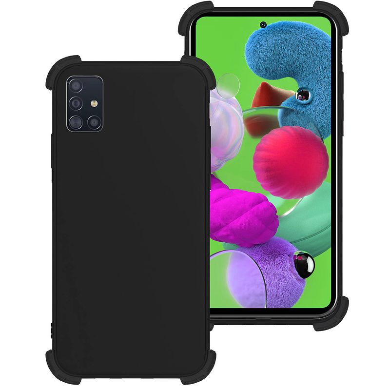 Foto van Basey samsung galaxy a71 hoesje siliconen shock proof hoes case cover - zwart