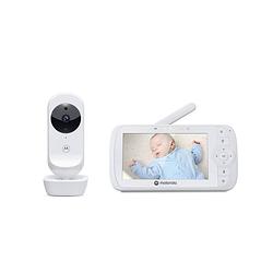 Foto van Motorola nursery babyfoon - video baby monitor - vm35 - wit - 5-inch ouder unit - infrarood - terugspreekfunctie