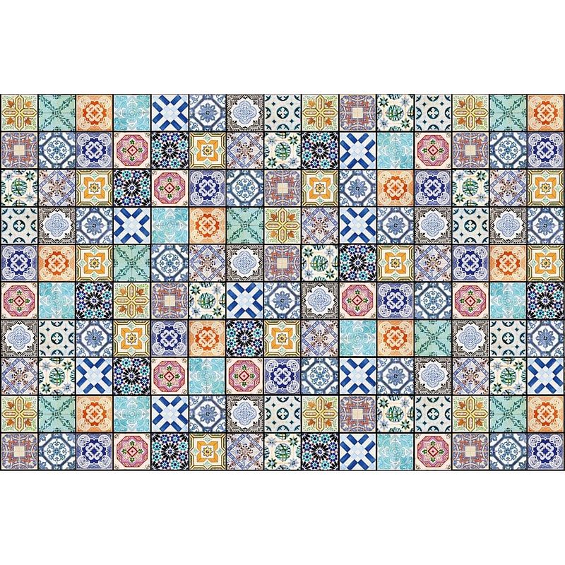 Foto van Dimex vintage tiles vlies fotobehang 375x250cm 5-banen