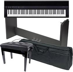 Foto van Medeli sp201+ digitale piano zwart + onderstel + pianobank + tas
