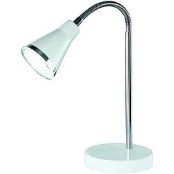 Foto van Led bureaulamp - trion arora - 3w - warm wit 3000k - rond - glans wit - kunststof