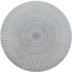 Foto van 6x ronde onderleggers/placemats voor borden zilver 41 cm - placemats