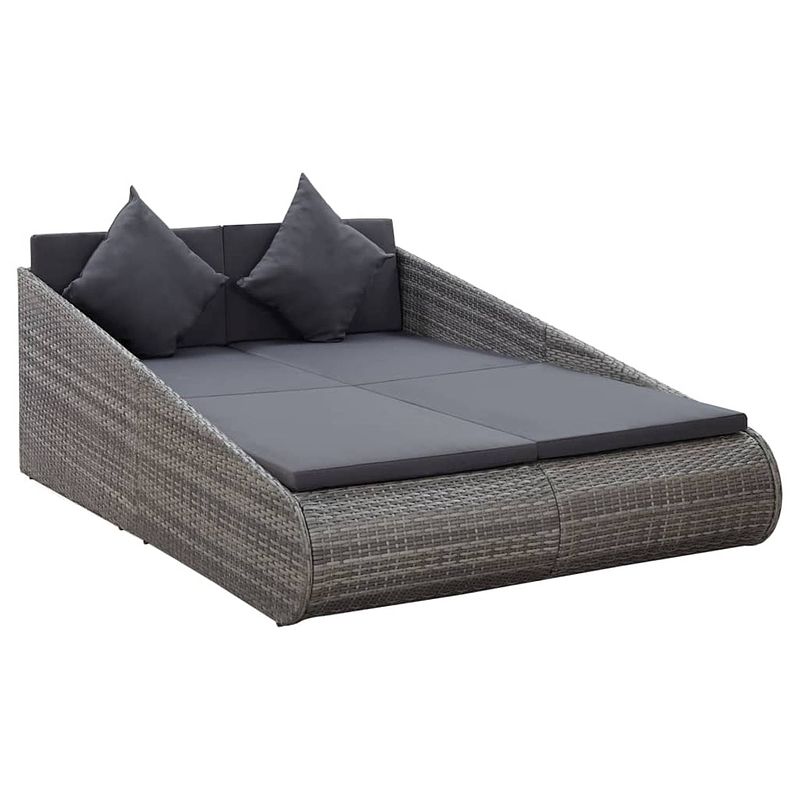 Foto van Vidaxl tuinbed 200x139 cm poly rattan grijs