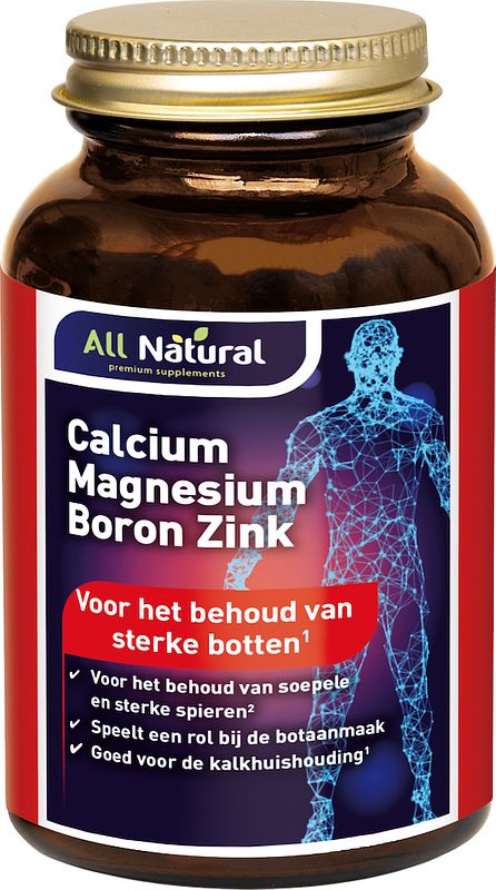 Foto van All natural calcium magnesium boron zink tabletten