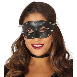 Foto van Zwart mysterieus oogmasker met spikes voor dames - verkleedmaskers