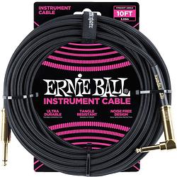 Foto van Ernie ball 6081 braided instrument cable, 3 meter, black
