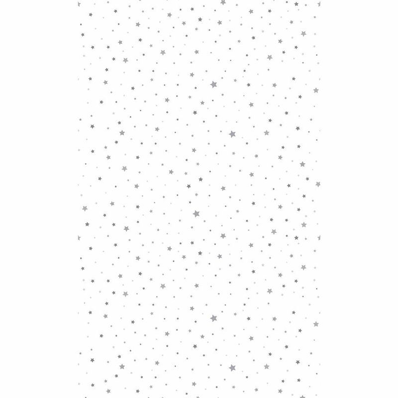 Foto van Duni kerst tafellaken/tafelkleed - 138 x 220 cm - papier - wit met sterren - rechthoekig - tafellakens