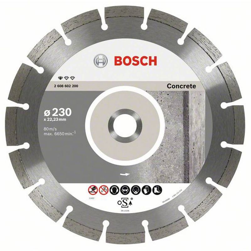 Foto van Bosch accessories 2608603243 diamanten doorslijpschijf diameter 230 mm binnendiameter 22.23 mm 10 stuk(s)