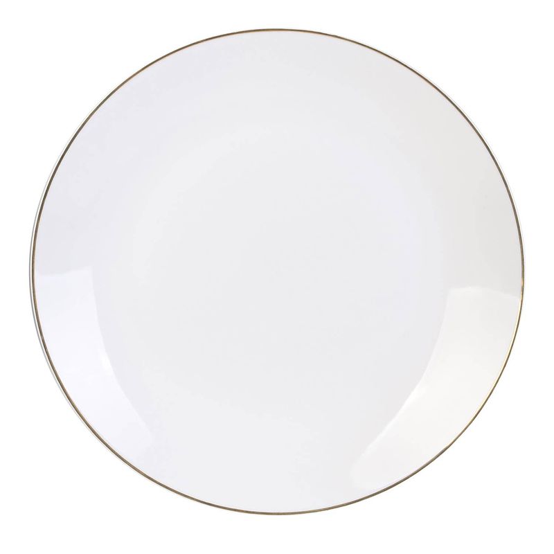 Foto van 4goodz classic dinerbord set van 6 porselein 27 cm - wit goud rand