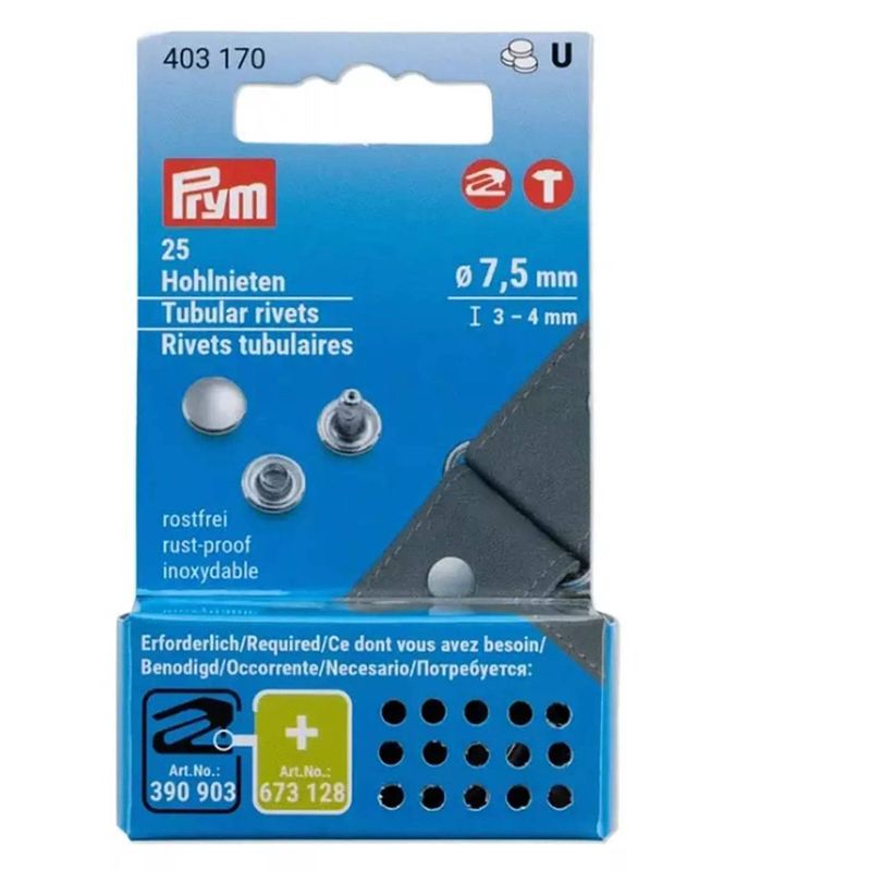 Foto van Prym 403170 holle nieten ms3-4mm zilverkleurig 25 stuks