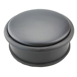 Foto van Gs quality products deurstopper zwart 1 kg - voor binnen en buiten - deurbuffer ø10 x 5 cm - rvs