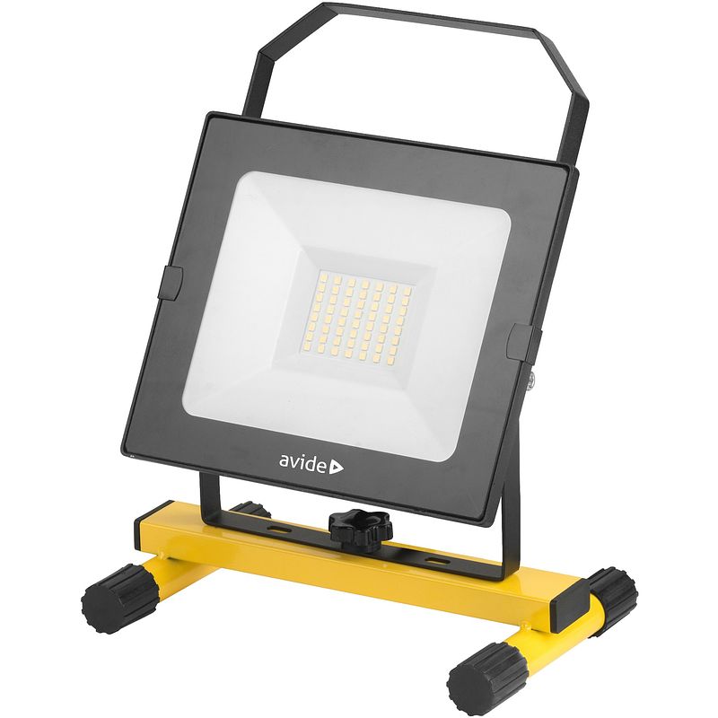 Foto van Avide led flood light slim smd 30w 1.5m nw 4000k met standaard