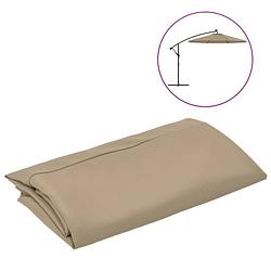 Foto van The living store parasoldoek - voor zweefparasols - 300 cm - uv-beschermend polyester - taupe