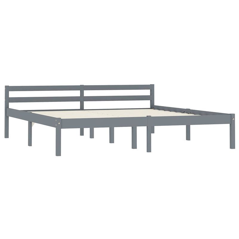 Foto van The living store bedframe grenenhout - 180 x 200 cm - grijs