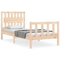 Foto van The living store bedframe massief grenenhout - single - 195.5 x 95.5 x 100 cm - multiplex lattenbodem