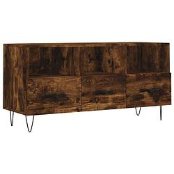 Foto van The living store tv-meubel vintage - televisiekast - 102 x 36 x 50 cm - gerookt eiken