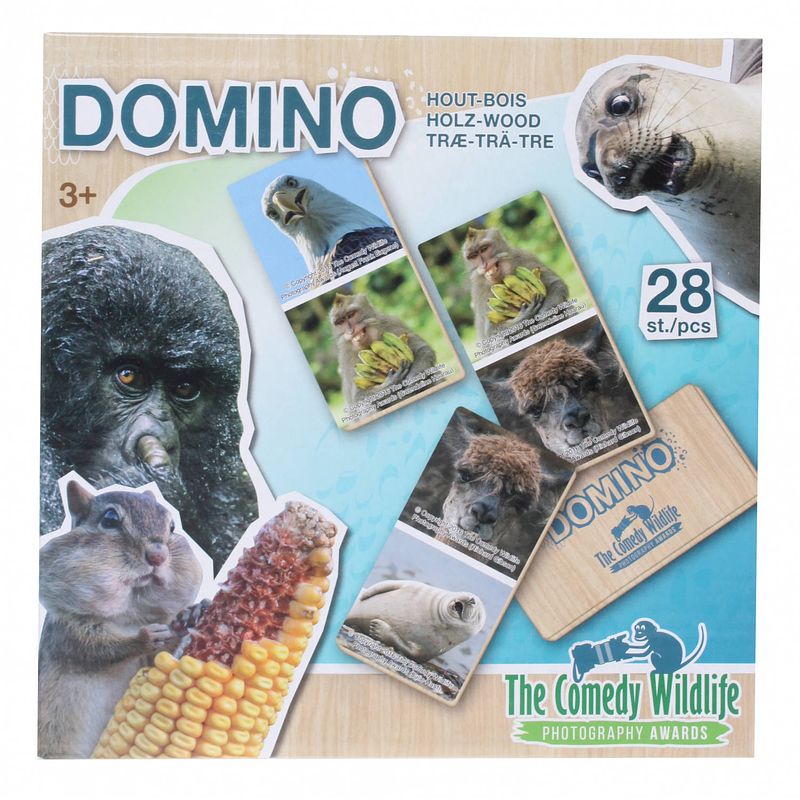 Foto van The comedy wildlife houten domino dieren 28-delig