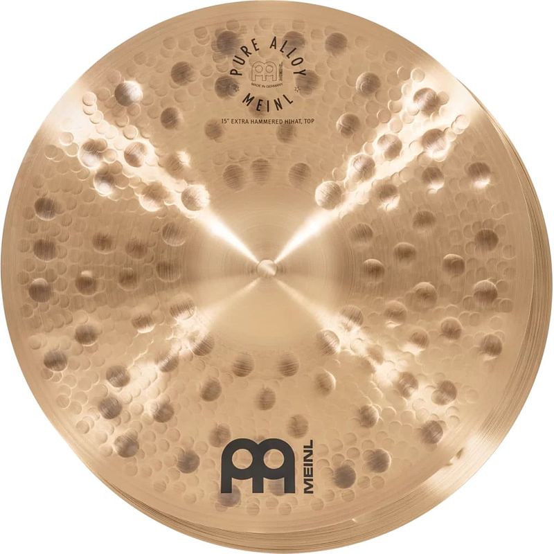 Foto van Meinl pure alloy extra hammered hi-hat 15 inch hi-hat bekken