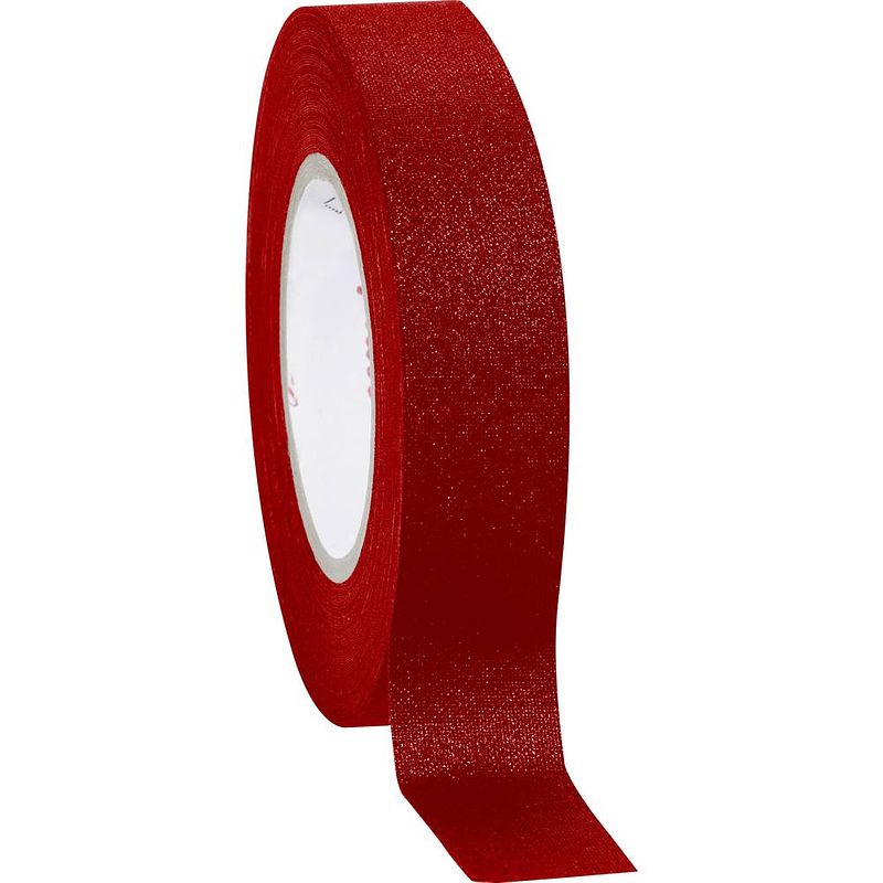 Foto van Coroplast 16140 16140 textieltape rood (l x b) 10 m x 15 mm 1 stuk(s)