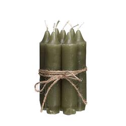 Foto van Hortus - diner kaarsen set 7 stuks h. 11 cm mos groen