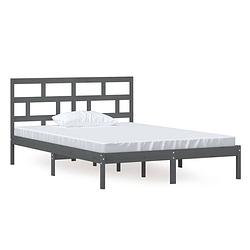 Foto van Vidaxl bedframe massief grenenhout grijs 140x200 cm