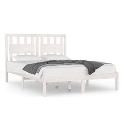 Foto van Vidaxl bedframe massief grenenhout wit 180x200 cm 6ft super king