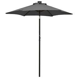 Foto van Vidaxl parasol met led-verlichting 200x211 cm aluminium antracietkleurig