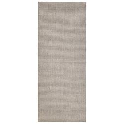 Foto van The living store vloerkleed - sisal - zand - 80 x 200 cm - anti-slip