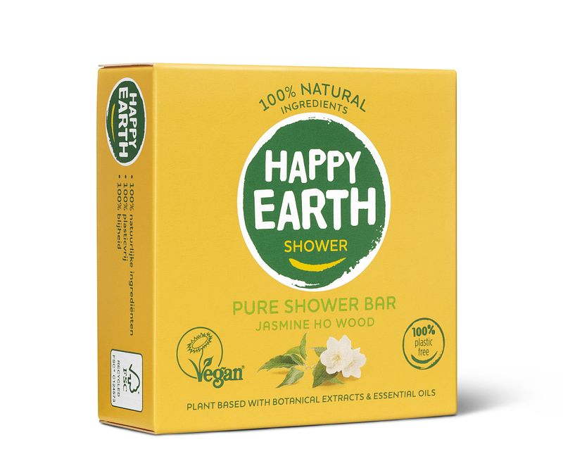 Foto van Happy earth 100% natuurlijke showerbar jasmine ho wood