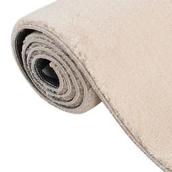 Foto van The living store vloerkleed - trendy - tapijt 200x290 cm - beige - 100% polyester - anti-slip - wasbaar - inklapbaar