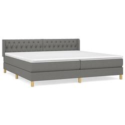 Foto van The living store boxspringbed - donkergrijs - 203 x 203 x 78/88 cm - pocketvering - middelhard