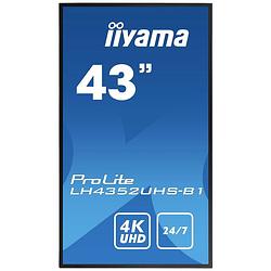 Foto van Iiyama prolite lh4352uhs-b1 digital signage display energielabel: g (a - g) 109.2 cm 43 inch 3840 x 2160 pixel 24/7