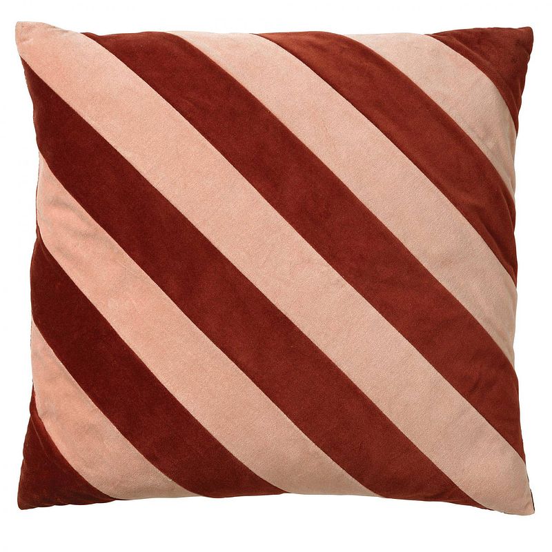 Foto van Dutch decor pebbe - kussenhoes velvet muted clay 45x45 cm - roze - roze