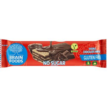 Foto van Brain foods double chocolate wafer gluten free 40g bij jumbo