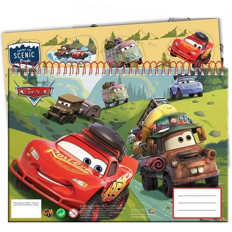 Foto van Disney notitieboek cars 33 x 23 cm ringband groen 2-delig