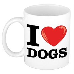 Foto van I love dogs koffiemok / beker 300 ml - cadeau voor honden liefhebber