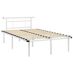 Foto van The living store metalen bedframe - elegant en klassiek - bedframes - 120 x 200 cm - kleur- wit - materiaal-