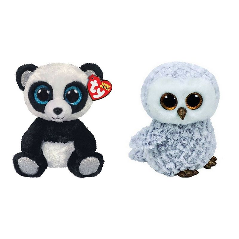 Foto van Ty - knuffel - beanie boo's - bamboo panda & owlette owl