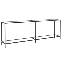 Foto van Vidaxl wandtafel 220x35x75,5 cm gehard glas transparant