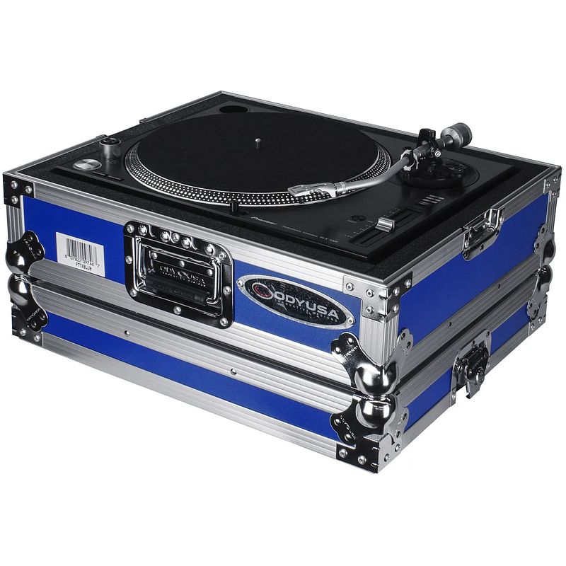 Foto van Odyssey fttxblue flightcase voor technics 1200-stijl draaitafel blauw