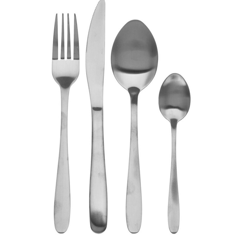 Foto van Excellent houseware bestekset tableware collection - 16-delig - zilver - rvs - 4 personen - besteksets