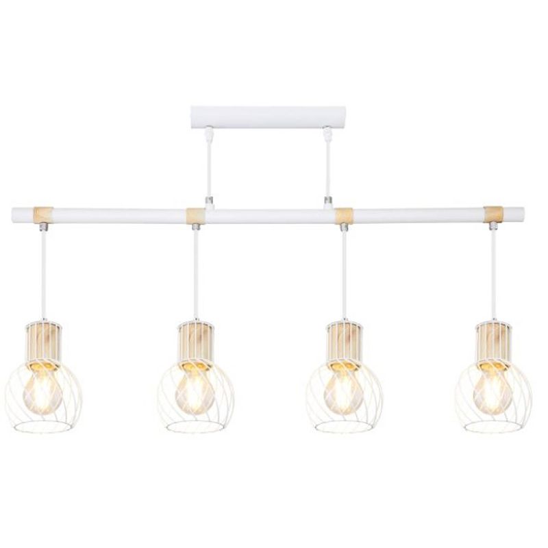 Foto van Moderne hanglamp luise - l:87cm - e27 - metaal - wit