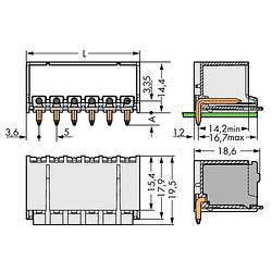 Foto van Wago 2092-1422/200-000 male behuizing-board 2092 totaal aantal polen: 2 rastermaat: 5 mm 200 stuk(s)