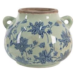 Foto van Clayre & eef blauwe decoratie bloempot 21*20*16 cm 6ce1394l